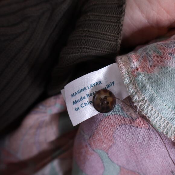 MARINE LAYER Laney Side Tie Ruffle Minidress Vintage Floral Multicolor Women's S - Picture 15 of 16